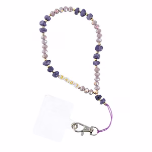 LOVE Phone lanyard, Phone pendant / cord length 44cm (22cm in the loop) / on hand - lilla