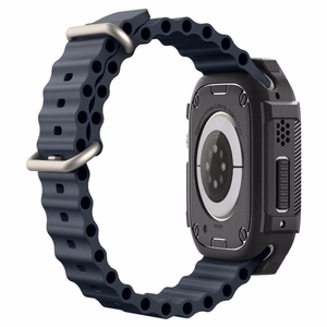 Spigen Rugged Armor ümbris Apple Watch Ultra 49 mm jaoks, mattmust