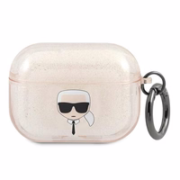 Karl Lagerfeld Glitter Karl's Head ümbris AirPods Pro jaoks - kuldne