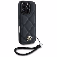 Karl Lagerfeld Quilted Initial Logo & Chain Strap iPhone 16 Pro Ümbris - Must