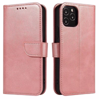 Magnet Case elegantne flip cover ümbris koos stendi funktsiooniga Xiaomi Redmi Note 11 Pro+ 5G (Hiina) / 11 Pro 5G (Hiina) / Mi11i HyperCharge / Poco X4 NFC 5G roosa