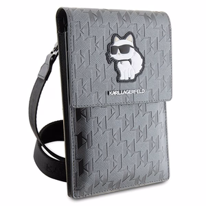 Karl Lagerfeld универсальная сумка для мобильного KLWBSAKHPCG (Saffiano Mono Choupette) серебряная