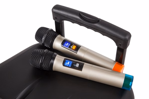 Aktiivkõlar 2 juhtmeta UHF-mikrofoniga, SD, Bluetooth, FM, USB, 60 W