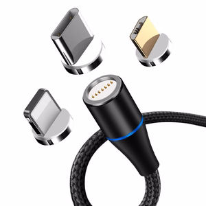 Maxlife MXUC-03 magnetic cable USB - Lightning + USB-C + microUSB 1,0 m 3A must nylon