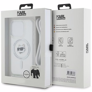 Karl Lagerfeld IML Choupette Head & Cord MagSafe ümbris jaoks iPhone 15 Pro - läbipaistev