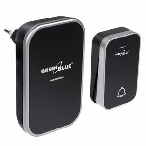 GreenBlue GB157 B – patareivaba kineetiline juhtmevaba uksekell, kuni 200 m, IP44, must