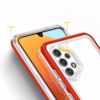 Läbipaistev 3in1 ümbris Samsung Galaxy A72 4G Frame Gel Cover Punane