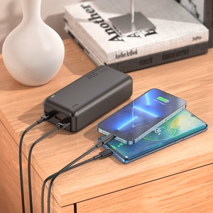 External battery Akupank Hoco J101B PD 20W+Quick Charge 3.0 22.5W 30000mAh must