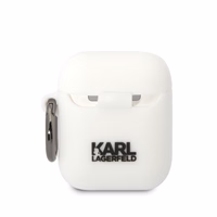 Karl Lagerfeld KLA2RUNIKH AirPods 1/2 cover valge/valge Silicone Karl Head 3D
