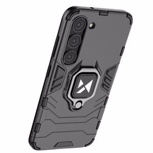 Чехол Wozinsky Ring Armor для Samsung Galaxy S23+ бронированный с магнитным кольцом-держателем чёрный