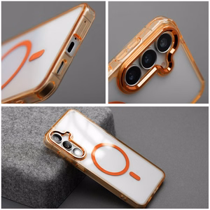 MagSafe'iga ühilduv Frame Clear Hybrid Mag Cover ümbris Samsung A16, Hermes-oranž