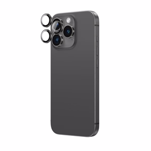 AmazingThing AR Aluminum 3 Lens Glass с рамкой объектива камеры для iPhone 16 Pro / 16 Pro Max - чёрный