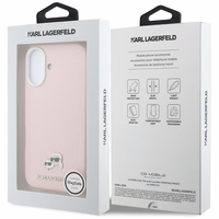 Karl Lagerfeld Karl & Choupette Head Pins Saffiano MagSafe Ümbris for iPhone 17 - roosa