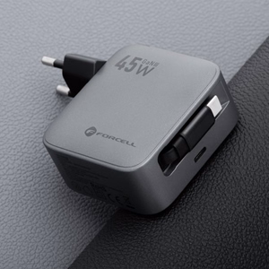 Phone laadija Forcell F-Energy GaN USB C + retractable kaabel USB C PD QC4.0 3A 45W VT-R5 hall