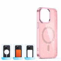 Glitter Ümbris MagSafe jaoks iPhone 16 Pro - roosa with glitter