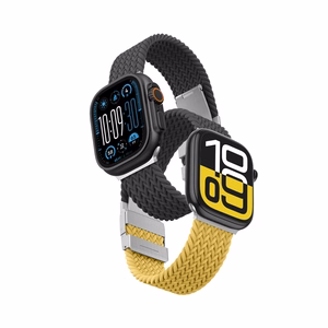Комплект из 2 ремешков AmazingThing Blend для Apple Watch 45/46/49 мм - жёлто-чёрный/чёрный