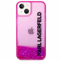 Karl Lagerfeld Liquid Glitter Elong Case iPhone 14 Plus jaoks - roosa