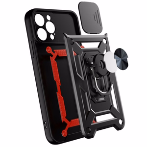 Hybrid Armor Camshield ümbris iPhone 13 Pro Maxile soomustatud ümbris koos kaamerakattega sinine