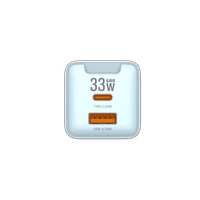 JELLICO seinalaadija EU55 GaN PD 33W 1xUSB-C + 1xUSB QC3.0 Sinine