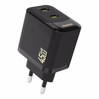 Dudao A28PEU PD 45W GaN 2xUSB seinalaadija - must