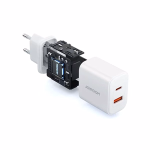 Laadija Joyroom JR-TCF05 valge 20W (1xPD 1xQC3.0) + Type-C / Lightning 100cm kaabel