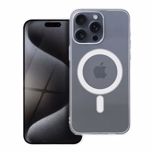 Чехол для iPhone 15 PRO MAX Clear Case 2 mm Mag Cover совместимый с MagSafe (защита камеры) прозрачный