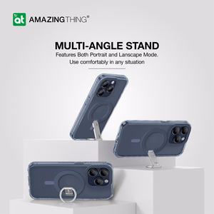 Amazing Thing Titan Pro Mag Ring Grip Ümbris 10FT IP156.1PTRBU jaoks Iphone 15 Pro tumesinine