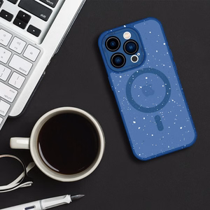 Магнитный матовый чехол Tel Protect Splash для iPhone 15 Pro Max тёмно-синий