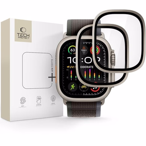 Tech-Protect 2-pack karastatud klaas jaoks Apple Watch Ultra 49mm - silver and must