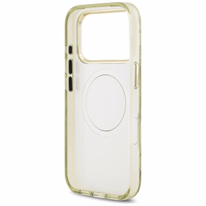 GUESS ümbris jaoks IPHONE 17 Pro Max compatible with MagSafe GUHMP17XHFLPEDN (IML Metal Glitter Flowers Triangle) roheline