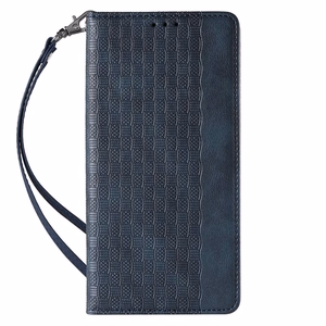 Magnet Strap Ümbris Ümbris jaoks Samsung Galaxy S23 Ultra Flip Wallet Mini Lanyard Stand sinine