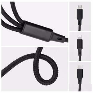 Кабель 3in1 Type C к Lightning / Type C / Micro USB 2,4A C171 1,2 м черный