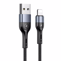 USAMS Punutud kaabel U55 2A lightning must 1m SJ448USB01 (US-SJ448)