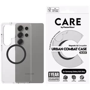 CARE by PanzerGlass Flagship Urban Combat Must QI Ümbris jaoks Samsung Galaxy S25 Ultra - Läbipaistev