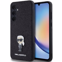 Karl Lagerfeld Fixed Glitter Ikonik Logo Metal Pin ümbris jaoks Samsung Galaxy A35 - must