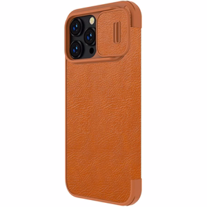 Kott Nillkin Qin Pro Nahast Apple iPhone 14 Pro Max pruun