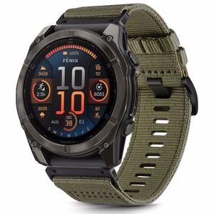 Rihm TECH-PROTECT NYLON CLASSIC GARMIN FENIX 5X / 5X PLUS / 6X / 6X PRO / 7X / 8 (51 MM) oliivroheline