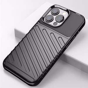 Thunder Case Paindlik ja vastupidav TPU ümbris iPhone 13 Pro jaoks must
