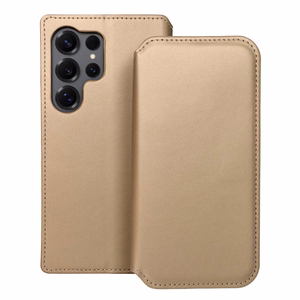 DUAL POCKET Book ümbris jaoks SAMSUNG S25 Ultra kuldne