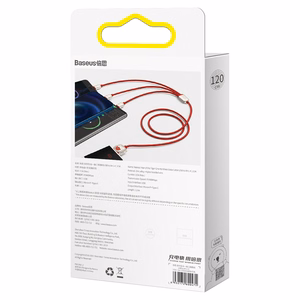 Baseus Cable Year of the Tiger 3 in 1 - USB to Type C, Lightning, Micro USB - 3,5A 1,2 metres (CASX010009) red