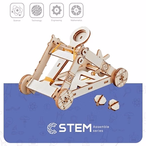 Wooden Assembly Kit Catapult, STEM Educational Toy