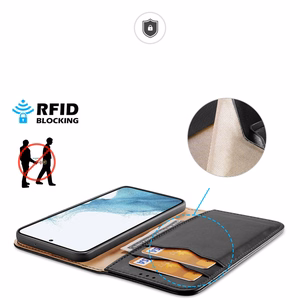 Dux Ducis Hivo чехол Samsung Galaxy S23+ флип-чехол кошелёк подставка RFID блокировка чёрный