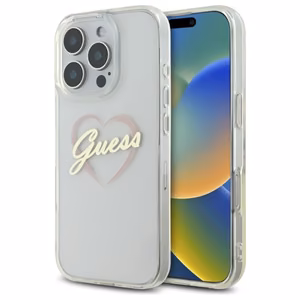 Guess IML Heart Ümbris jaoks iPhone 16 Pro - läbipaistev