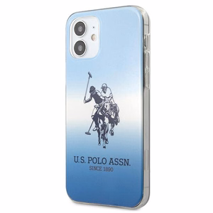 US Polo Assn. Gradient Pattern Collection ümbris seadmele iPhone 12 mini, sinine