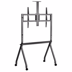 Maclean TV stand / cart, camera shelf, on casters, 55-100", max load 120kg/10kg shelf, max. VESA 900x600, must, MC-114 B
