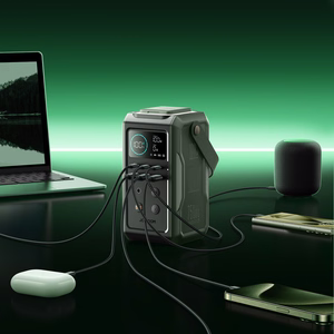 Powerbank Joyroom JR-PBF10 75000mAh 100W 3x USB-C 3x USB-A kokkupandava taskulambi ja käepidemega - roheline