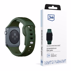 3mk silikoonrihm Apple Watchile, 42/44/45/46/49 mm, tumeroheline, suur suurus