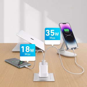 Wozinsky WWC-35W GaN USB-A + USB-C сетевое зарядное устройство - белый