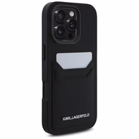 Karl Lagerfeld HC Grained PU Cardslot Metal Elong Ümbris jaoks iPhone 16 Pro Max - Must