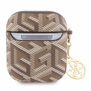 Guess GUA2PGCE4CW ümbris jaoks AirPods 1/2 - brown GCube Charm